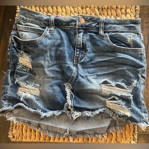 Forever 21 Vintage Distressed Jean Skirt Size Medium Preppy Vintage Normcore